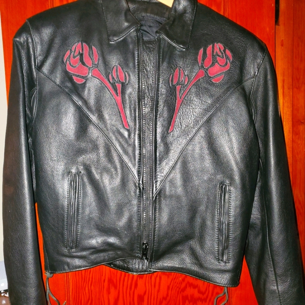 Leather motorcycle jacket